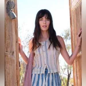 World of Crow Indigo Robin Top, Size Small